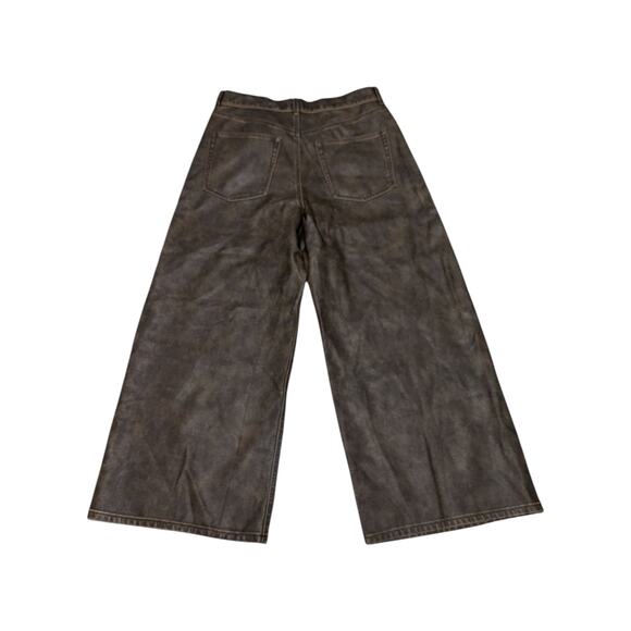 Free People Misha Faux Leather Wide Barrel Pants We The Free Brown Womens 31 - Picture 3 of 5